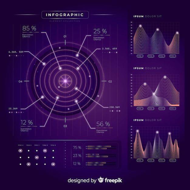 Infografica gradiente piatto con statistiche