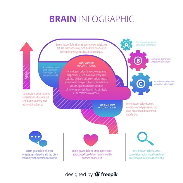 단계와 플랫 그라데이션 infographic