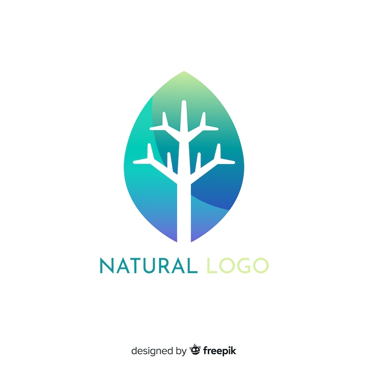 Free Vector flat gradient nature concept logotype