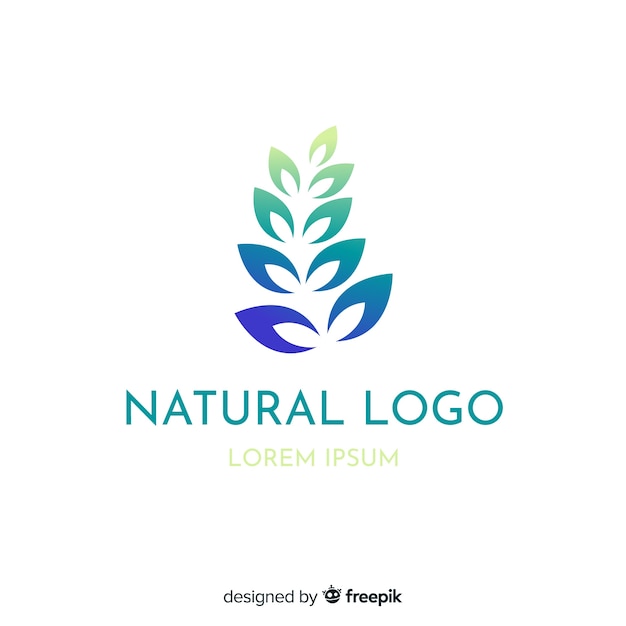 Vettore gratuito logotipo di concetto di natura gradiente piatto