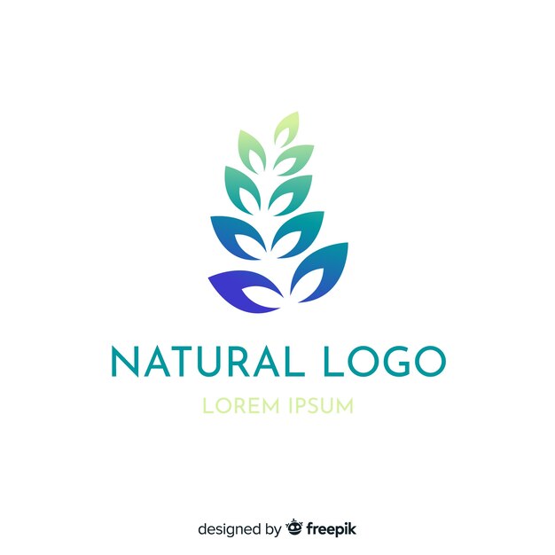 플랫 그라데이션 자연 컨셉 로고
