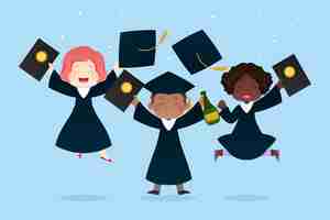 Free vector flat graduation illustration