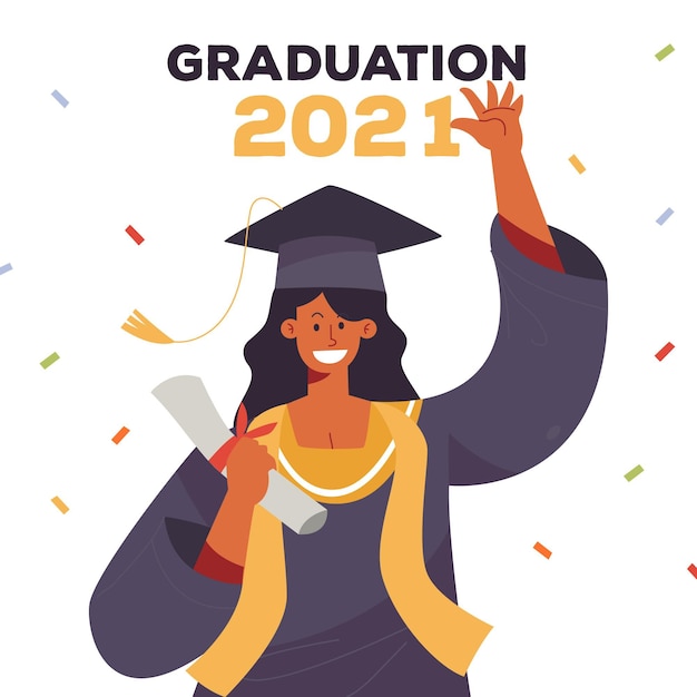 Flat graduation illustration