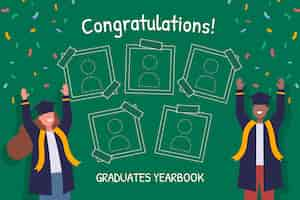 Free vector flat graduation yearbook template