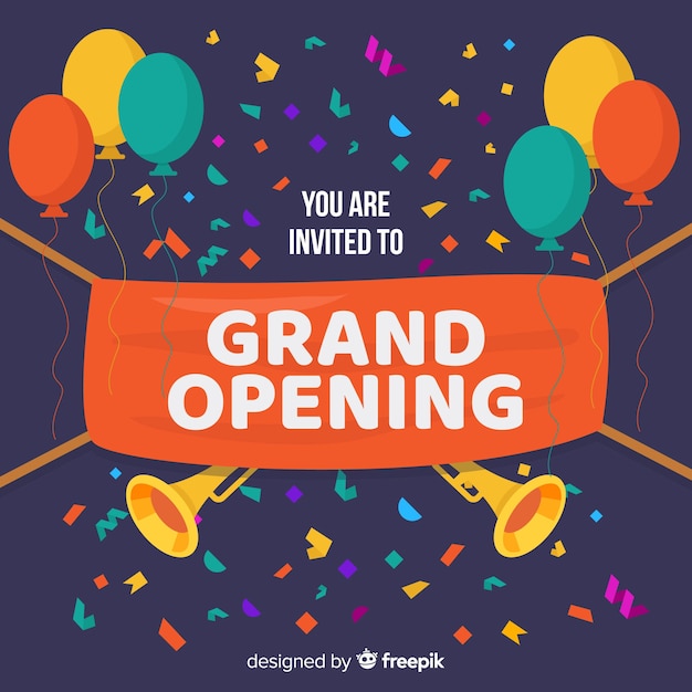 Free vector flat grand opening background