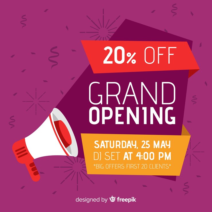 Free Vector flat grand opening background