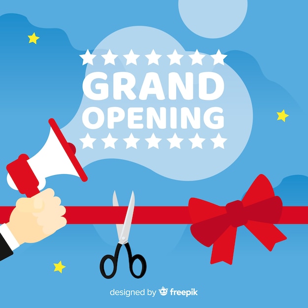 Free vector flat grand opening concept