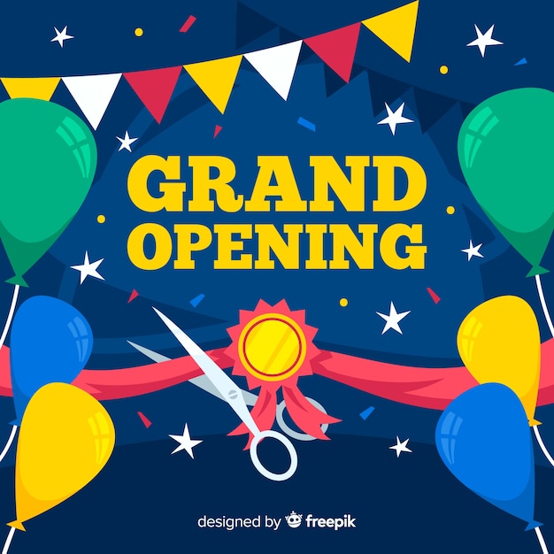 Free vector flat grand opening concept