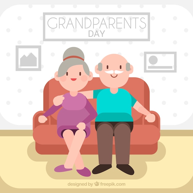 Flat grandparents day design in living room