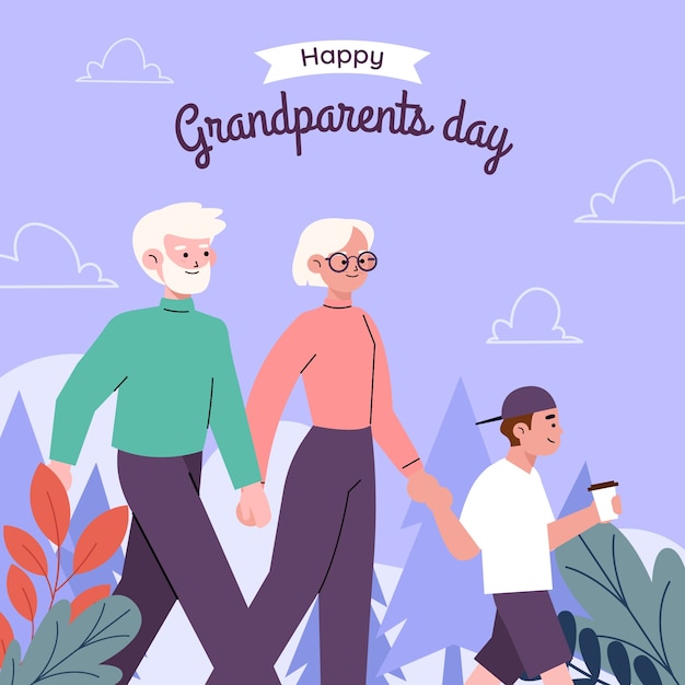Free Vector flat grandparents day illustration