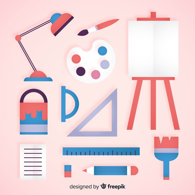 Free Vector flat graphic design tools collection