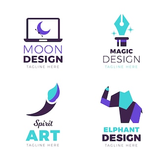 フラット​グラフィックデザイナー​の​ロゴ​パック