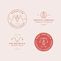 Free vector flat graphic designer logo pack