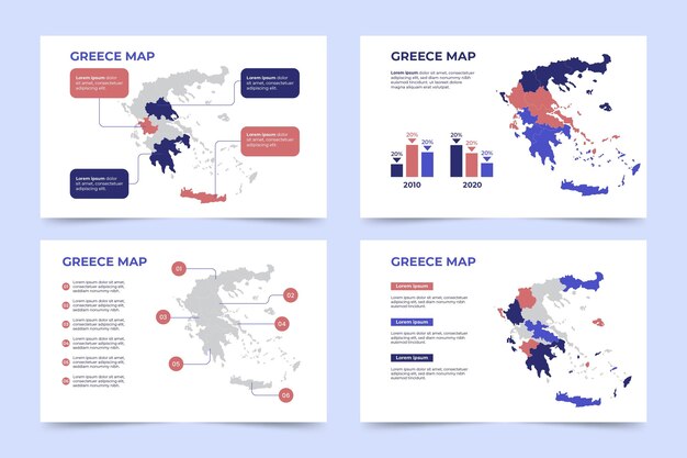 Flat greece map infographic