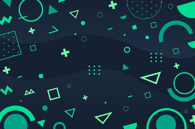 Flat green geometric shapes background