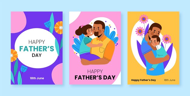 flat greeting cards collection for father's day celebration