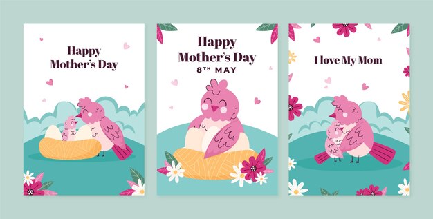 flat greeting cards collection for mother's day celebration