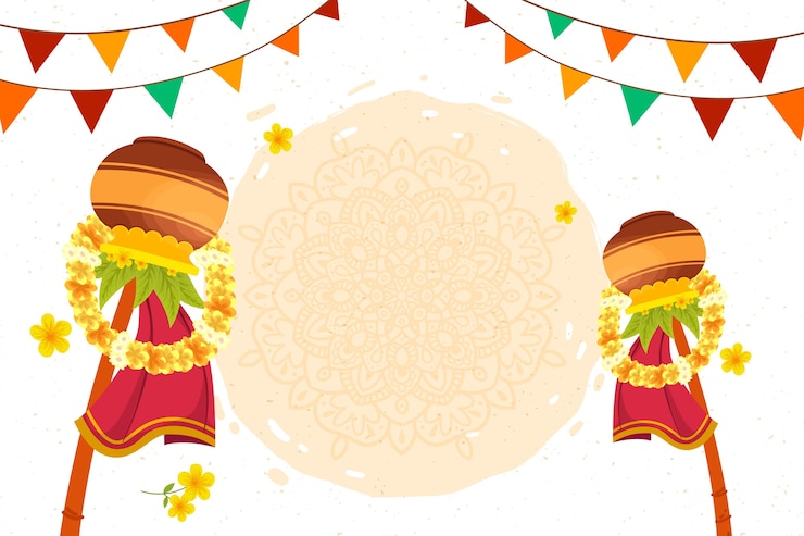 मुफ़्त वेक्टर flat gudi padwa background