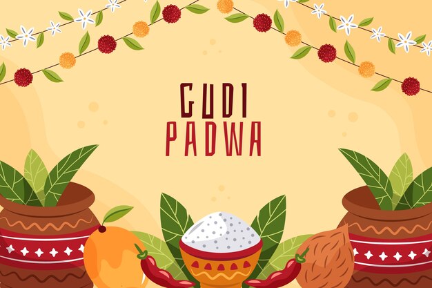 Flat gudi padwa background