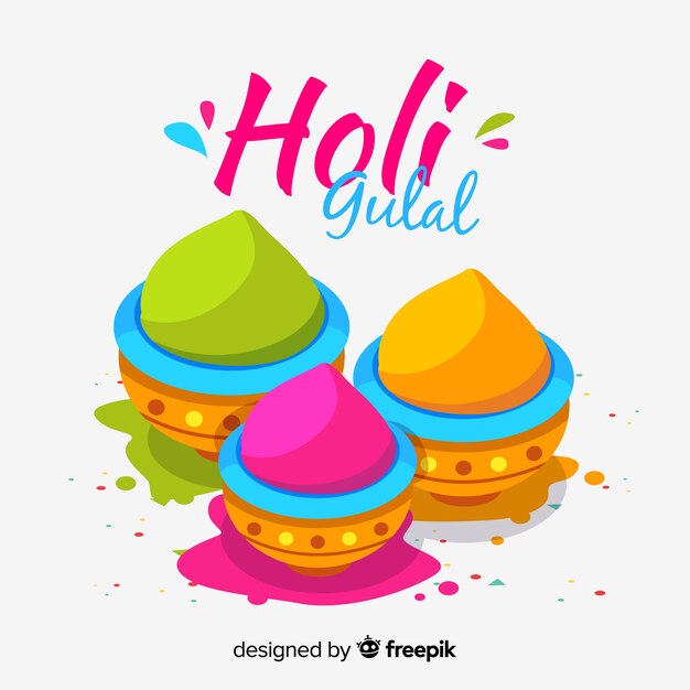 Flat gulal holi festival background