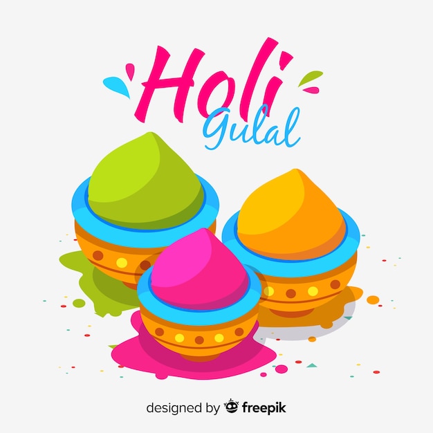 플랫 gulal holi 축제 배경