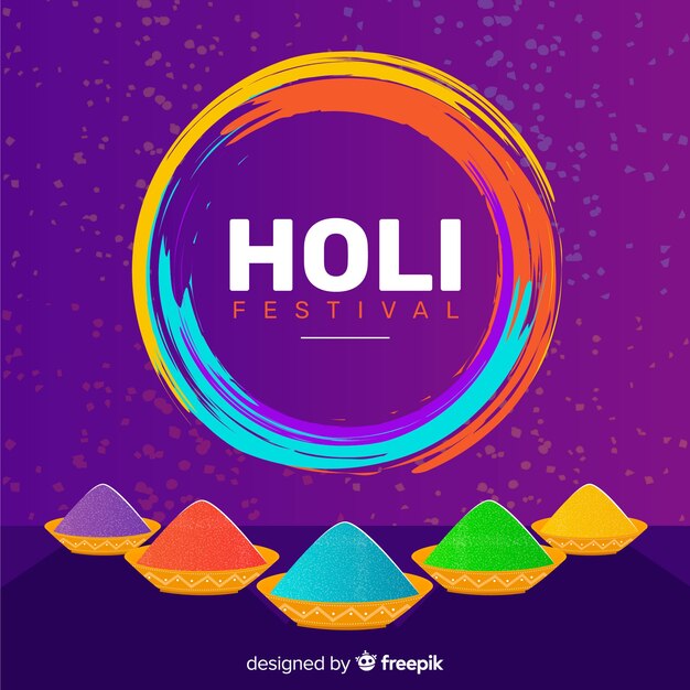 플랫 gulal holi 축제 배경