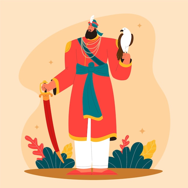 Free vector flat guru gobind singh jayanti illustration