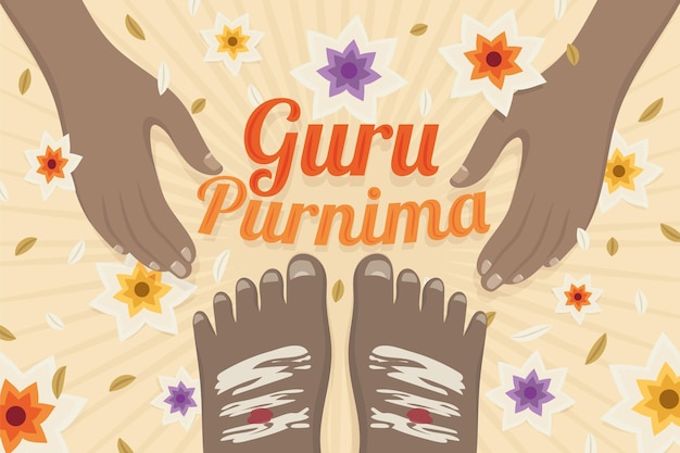 Vettore gratuito piatto guru purnima illustrazione