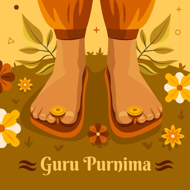 Vettore gratuito piatto guru purnima illustrazione