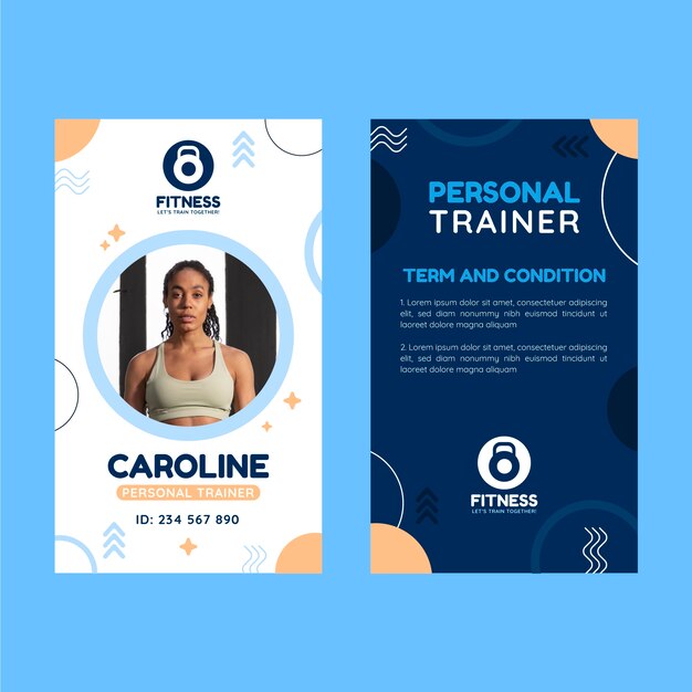 Flat gym id card template