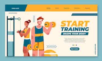 Free vector flat gym landing page