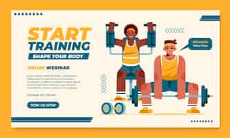 Free vector flat gym marketing webinar