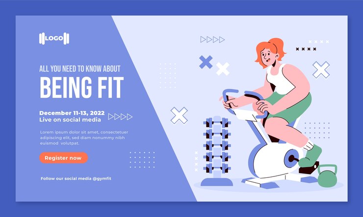 Free Vector flat gym webinar
