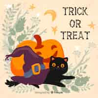 Free vector flat halloween background