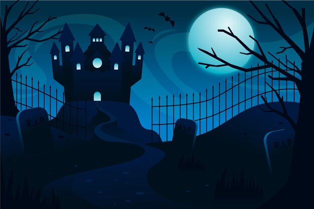 Flat halloween background