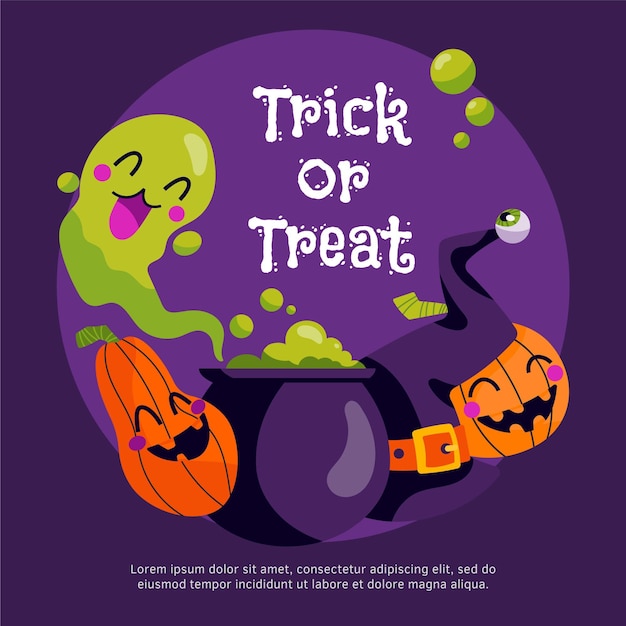 Free vector flat halloween background