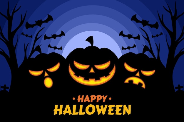 Flat halloween background