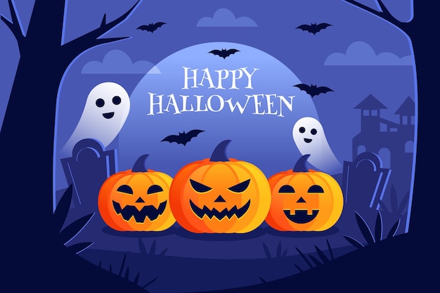 Flat halloween background