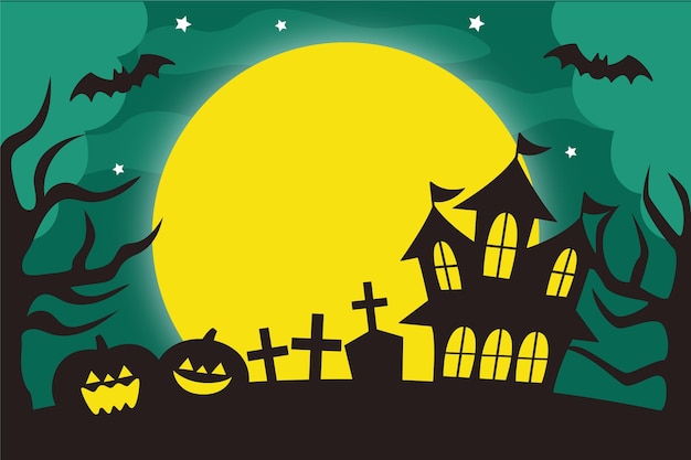 Free vector flat halloween background