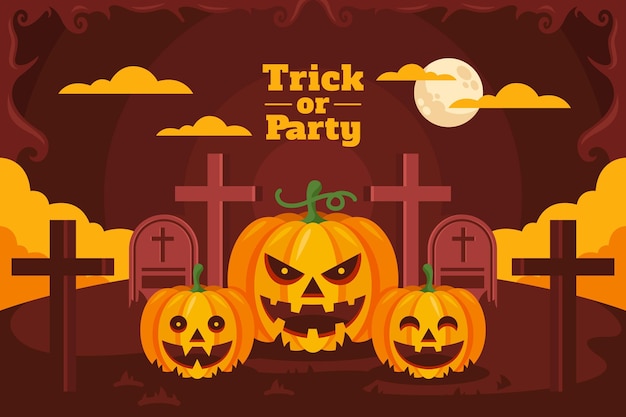 Free vector flat halloween background