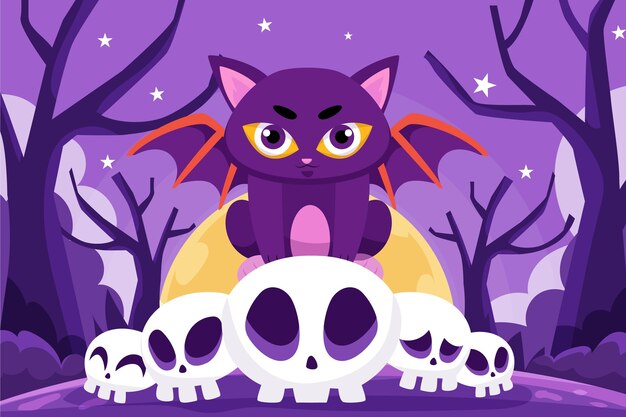 Flat halloween background