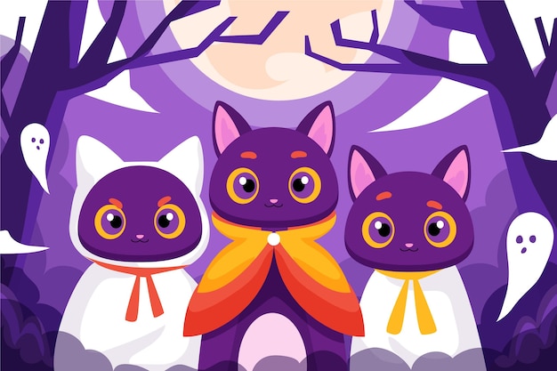 Free vector flat halloween background