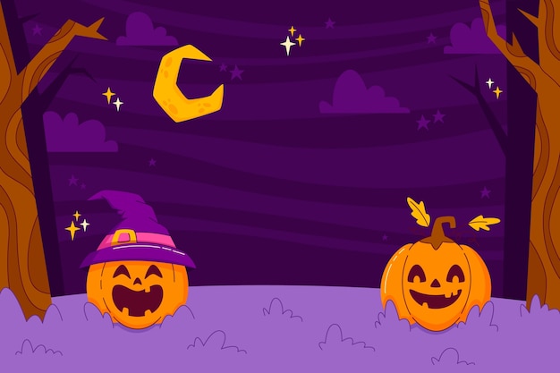 Free vector flat halloween background