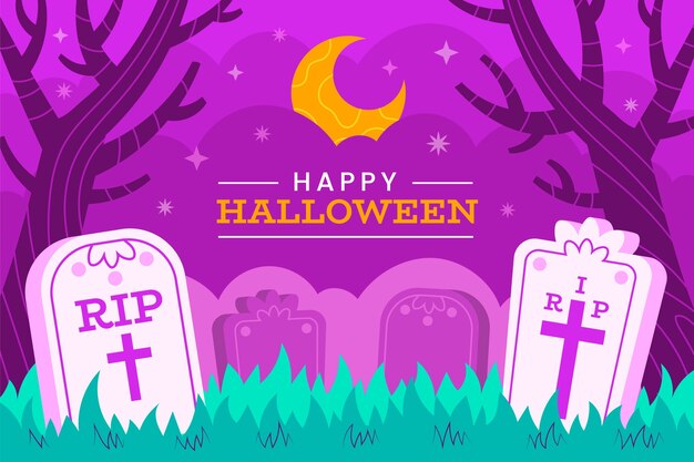 Flat halloween background