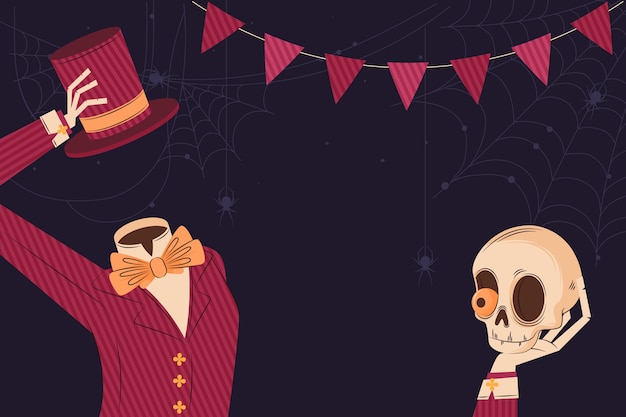 Free vector flat halloween background