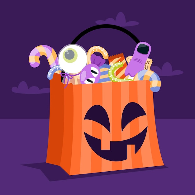 Illustrazione di borsa piatta di halloween