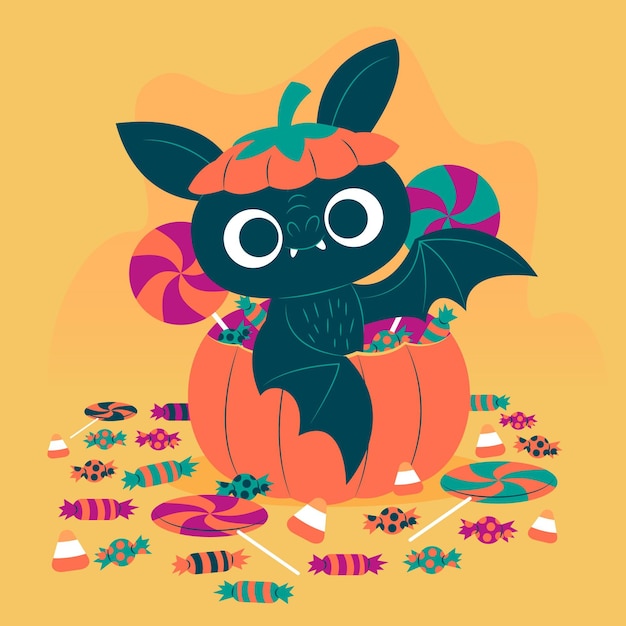 Free vector flat halloween bat concept