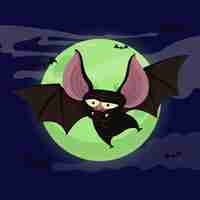 Free vector flat halloween bat illustration