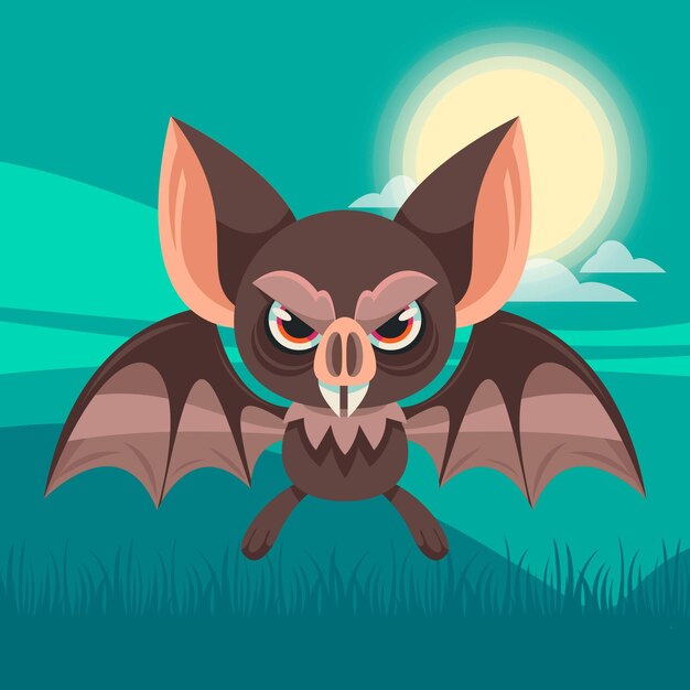 Flat halloween bat illustration