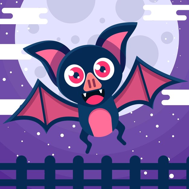 Free Vector flat halloween bat illustration